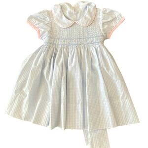 Lullaby Gingham Smocked little girl's dress size 18 mo NWT
